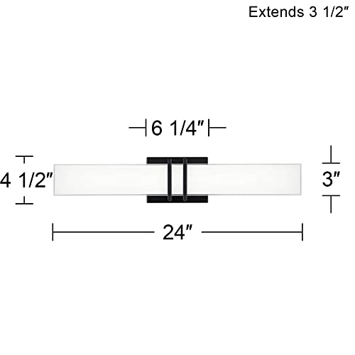 Exeter 24" Wide Black LED Bathroom Vanity Modern Wall Mount Light Fixture