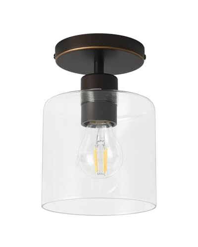 Brown and Gold Semi Flush Mount Ceiling Light