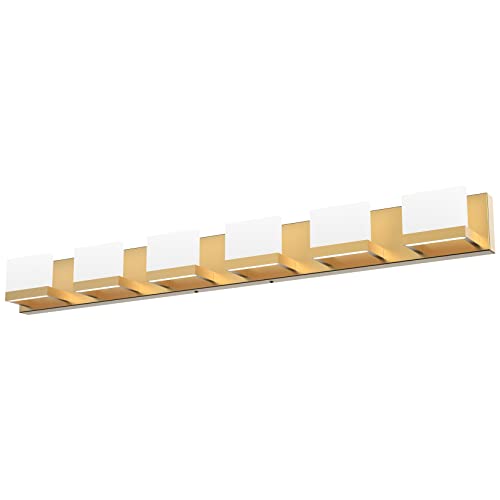 Gold Vanity Lights for Bathroom Modern LED 6 Lights Bathroom Vanity Lights Up and Down Wall Light Fixtures 6000K