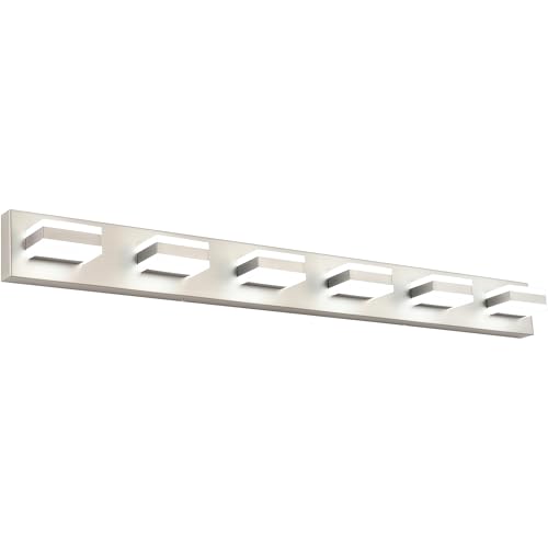 LED Modern Bathroom Vanity Lights Over Mirror Fixture Brushed Nickel Vanity Light 6 Light LED Nickel Wall Light ETL Listed