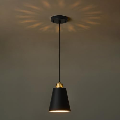 Matte Black Mini Pendant Light 7.87in Cone Kitchen Island Pendant Lighting