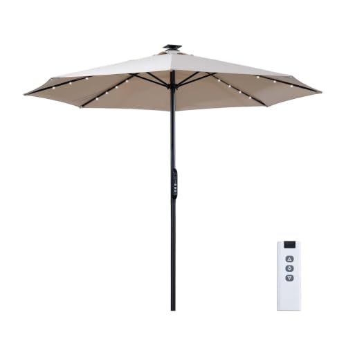 10Ft Electric Patio Umbrella With Remote And LED Light
