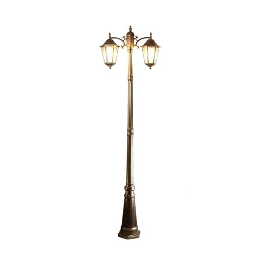 2 Light Outdoor Post Lights Glass Path Pillar Lamp Retro Courtyard Lamp Post Light for Backyard Garden Patio Driveway