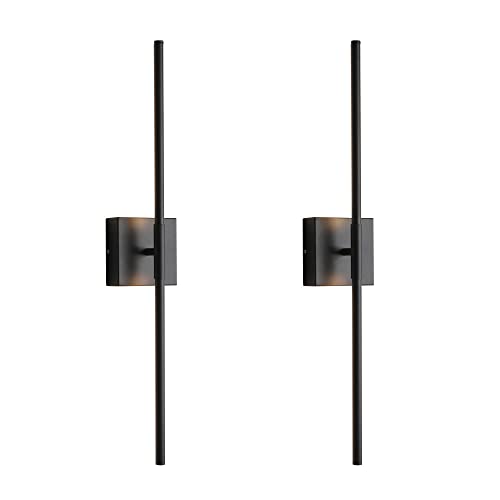 Wall Sconces Set of Two Matte Black Wall Light Fixtures Wall Lamp with Led 3000K 12W Sconces Wall Lighting Wall Lights Sconces Wall Decor Set of 2 Black Wall Sconce Wall Lamps for Bedrooms (2 Count)