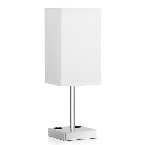 17.4" White Touch Table Lamp for Bedroom