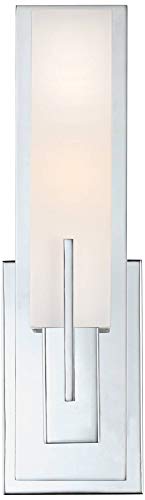 Midtown 15" High White Glass Chrome Modern Wall Mount Sconce Light Fixture