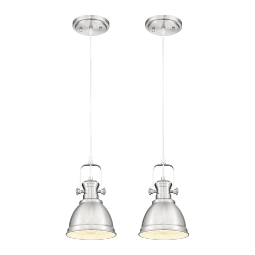 2 Pack Brushed Nickel Pendant Lights Kitchen Island (2 Count)