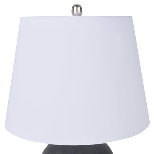 Home 23" Black Vintage Distressed Ceramic Pot Table Lamp for Bedroom