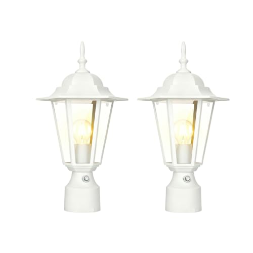 15"H Dusk to Dawn Outdoor Lamp Post Light (2 Count)