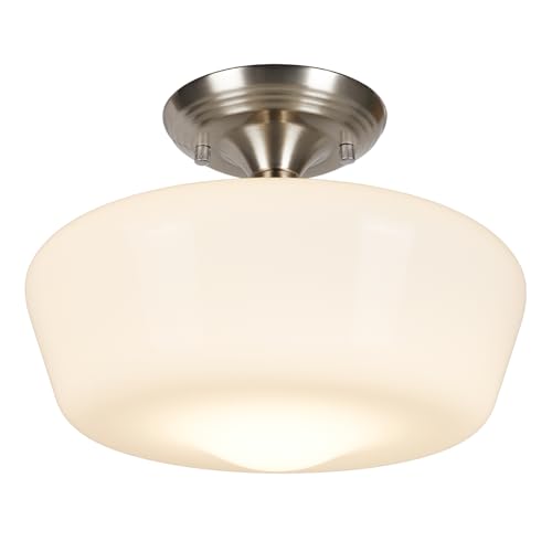 Schoolhouse Style Semi Flush Mount Ceiling Light Fixture