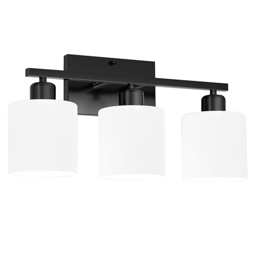 Black Bathroom Light Fixtures Over Mirror 18 Inches
