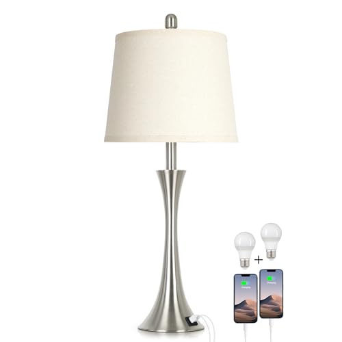 27.5" Silver Table Lamps
