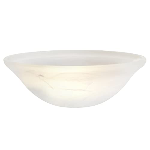 25002-65-1 Replacement Alabaster Glass shade for Flush Mount or Semi-Flush Mount, 1/2" Center Hole, 11-1/2" Diameter x 4" Height