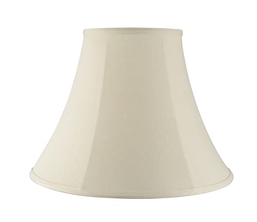 38004 Traditional Handsewn Bell Shaped Collapsible Spider Construction Lamp Shade in Cream