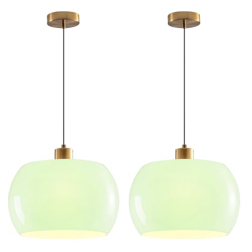 2 Pack Hardwire Hanging Pendant Light Glass Light Ceiling Fixtures