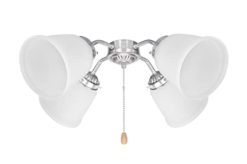23045 4 Transitional Style Bell Shaped Frosted Replacement Glass Shade (4 Count)