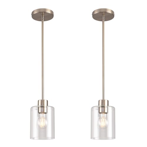 Brushed Nickel Pendant Lights (2 Count)