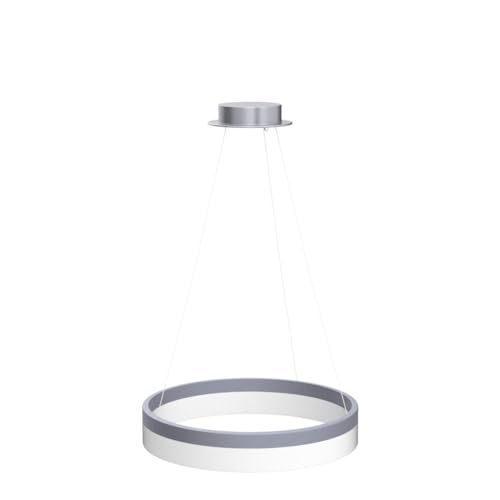 Buccleuch Modern LED Chandelier - Dimmable 19.7" Silver Round Pendant Light, Height Adjustable UL-Certified Ceiling Light for Dining Room, Kitchen Island, Living Room, Bedroom, Foyer, 6500K