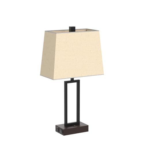 Table Lamp for Bedroom Set of 2 with 2 USB Ports and AC Power Outlet (2 Count)