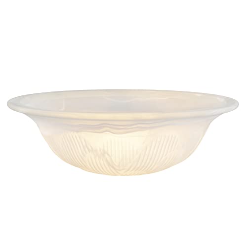 25016-65-1 Replacement Alabaster Glass shade for Flush Mount or Semi-Flush Mount, 1/2" Center Hole, 11-5/8" Diameter x 3-7/8" Height