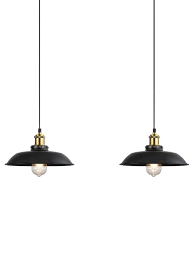 2 Pack Black Farmhouse Pendant Ceiling Light