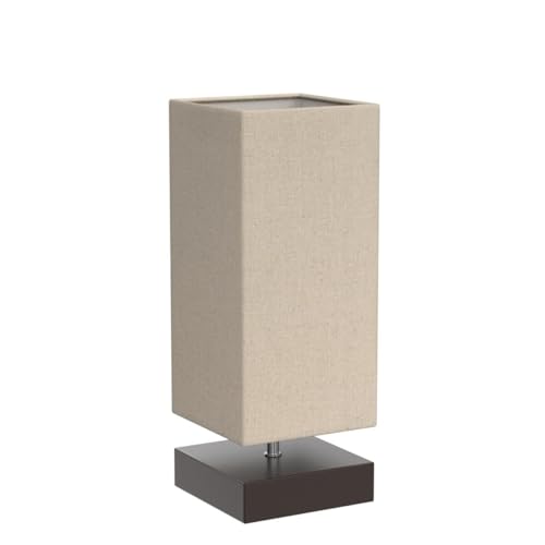 Touch Control Table Lamp Bedside 3 Way Dimmable Touch Desk Lamp Modern Nightstand Lamp with Square Fabric Lamp Shade Simple Night Light for Bedroom Living Room Office