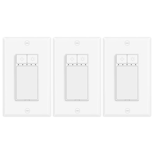 3 Pack Single Pole Dimmer Light Switch (3 Count)
