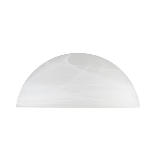 23516-21, Alabaster Replacement Glass Shade for Medium Base Socket Torchiere Lamp, Swag Lamp and Pendant, 13" Diameter x 5-3/4" High