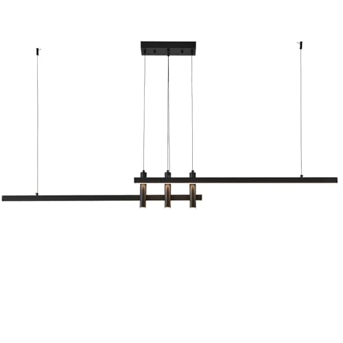 71" Black Linear LED Pendant Light Dimmable for Kitchen Island