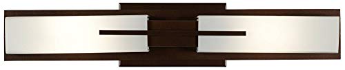Midtown 23 1 2" White Glass Bronze Bath Bar Modern Wall Light Fixture