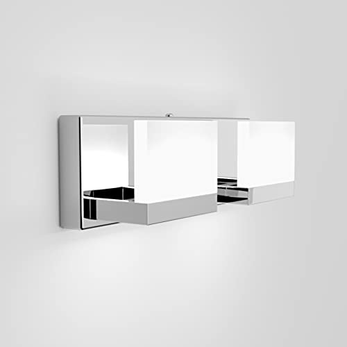 2 Lights Modern Chrome LED Vanity Light for Bathroom Wall Light Up and Down LED Bathroom Light Fixtures Over Mirror
