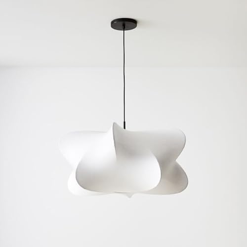 Wabi Sabi Style White Fabric Pendant Light for Kitchen Island