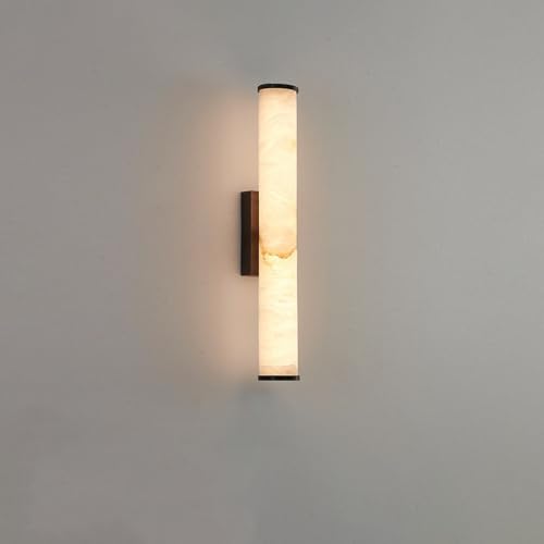 Spanish Natural Marble Wall Sconces Strip Alabaster Wall Lighting All Copper Indoor Nordic Sconce Wall Lamps for Bedroom Staircase Living Room Corridor