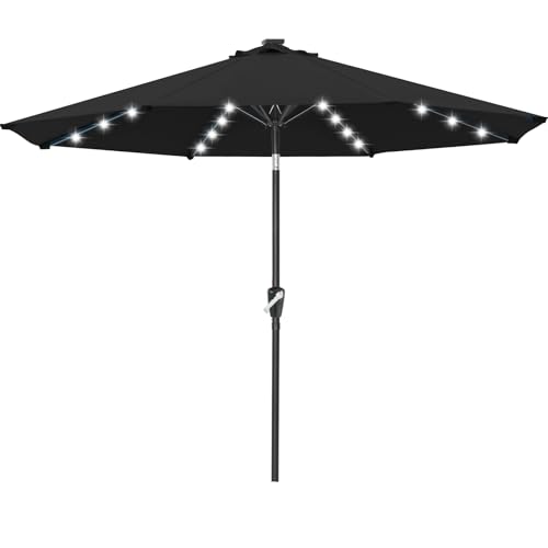 Solar Led Patio Umbrella with 32 Lights 9FT
