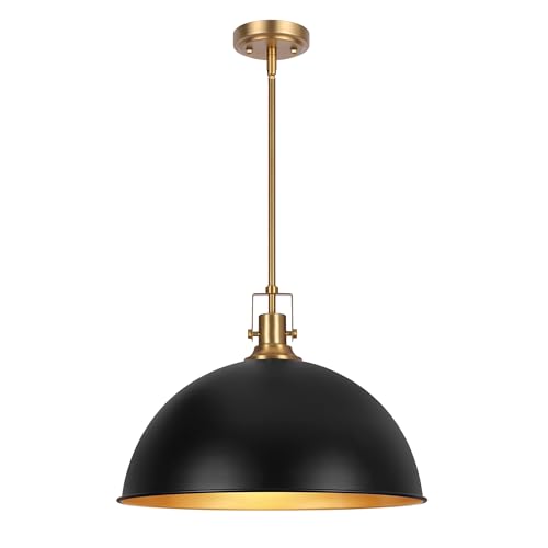 18 Inch Black and Gold Large Pendant Light Kitchen Island
