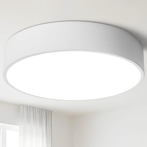 Dimmable Large White Flush Mount LED Ceiling Light Fixture (White / 15.74 inch)