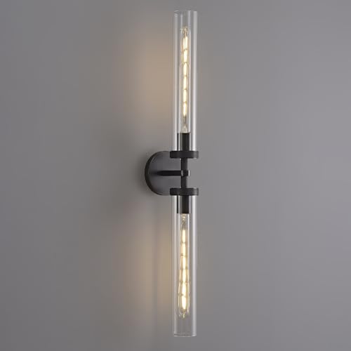 30 inch Wall Sconce Bathroom Sconce Hardwired Black Wall Sconce