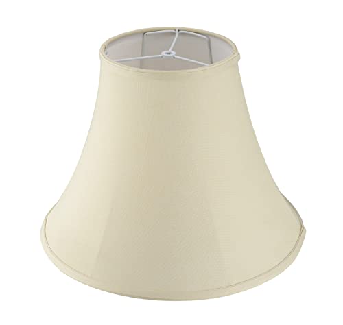 38004 Traditional Handsewn Bell Shaped Collapsible Spider Construction Lamp Shade in Cream