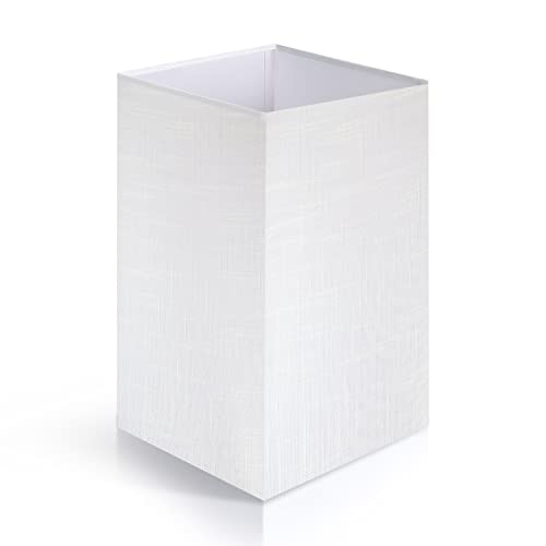 White Linen Texture Lamp Shade 14.25 x 8.5 x 8.5 inch for Shelf Floor Lamp