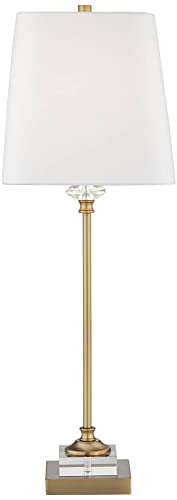 Julia 29 1 2" Tall Buffet Table Lamps Set of 2 Gold Crystal Skinny Brass (2 Count)