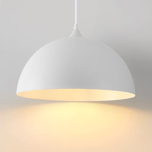 White Dome Pendant Lights Kitchen Island