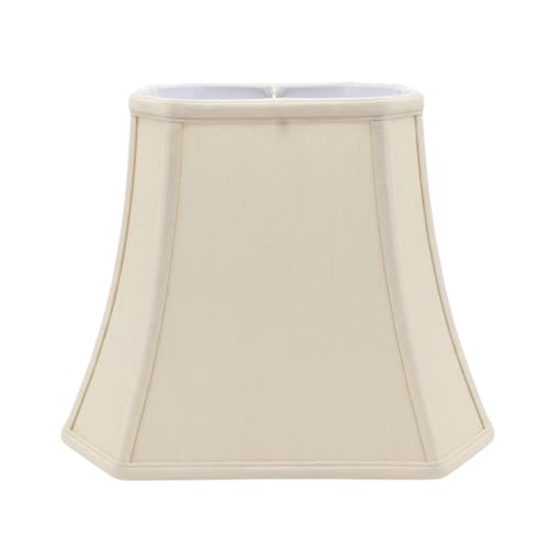 BSO-710-12EG Rectangle Cut Corner Basic Lamp Shade, (5x6.5) x (8x12) x 10, Eggshell