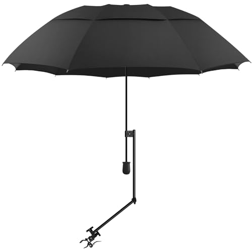 UPF 50+ Beach Umbrella with Adjustable Universal Clamp