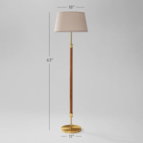 Mid Century Floor Lamp (Dark Walnut & Gold)