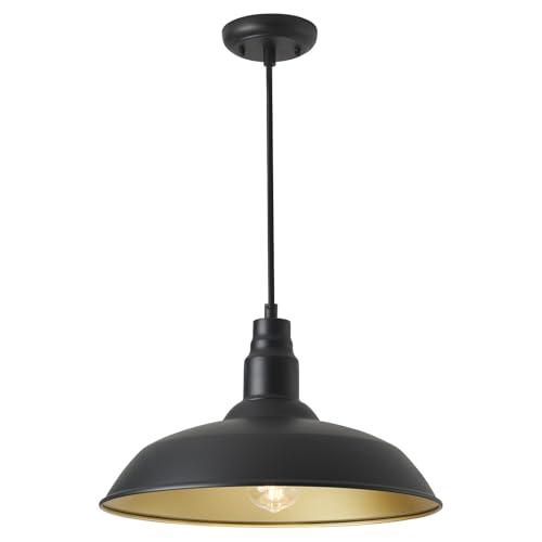 Farmhouse Pendant Light with 16 Inch Dome for Outdoor and Indoor Use