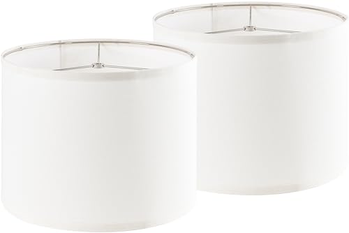 Beige Bamboo Knot Linen Textured Lamp Shades Set of 2 Large Drum Lamp Shade 16``Top x 16``Bottom x 12``High (2 Count)