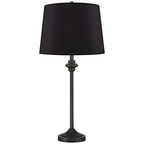Lynn 26" Tall Buffet Table Lamps Set of 2 Black Skinny Modern Shade (2 Count)
