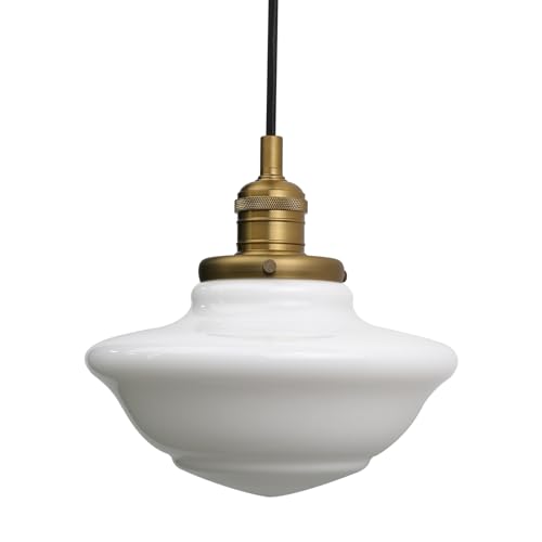 Modern Pendant Light with Milk White Glass