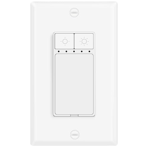 1 Pack Single Pole Dimmer Light Switch for 150W Dimmable LED