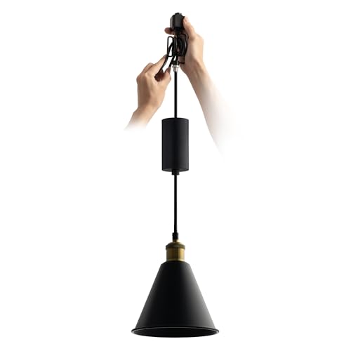 H Type Matte Black E26 Socket Track Lighting Pendant